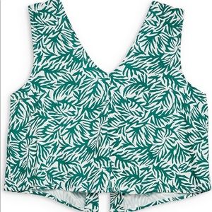 Topshop tropical crop tank with open back